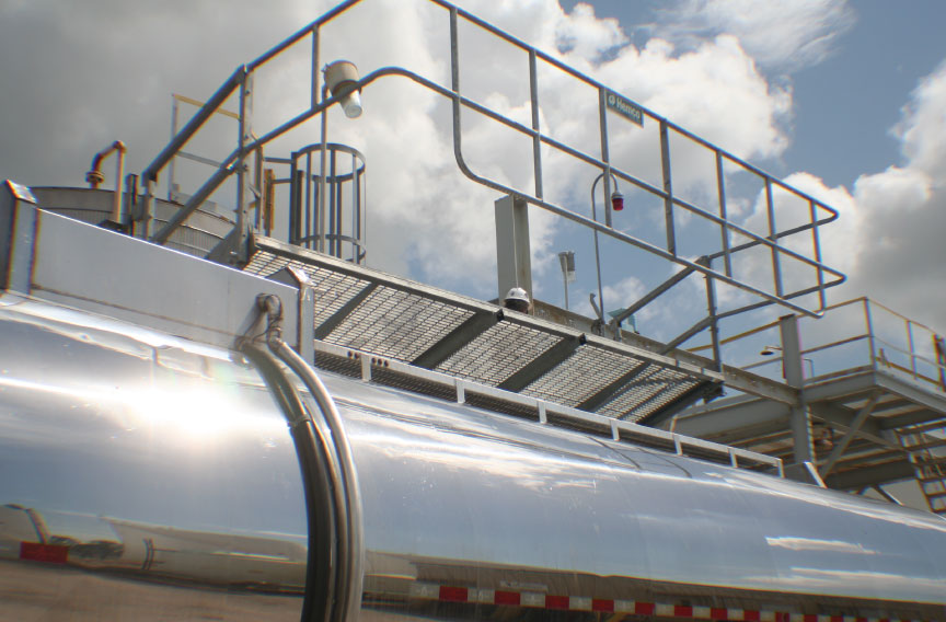 Tanker Truck Loading Platform | Tanker Truck Bulk Chemical Loading | Railcar Loading Station | Hemco Industries